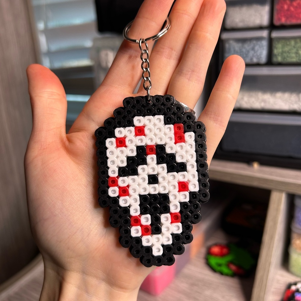 Perler Bead Ghost Face with Blood spots!